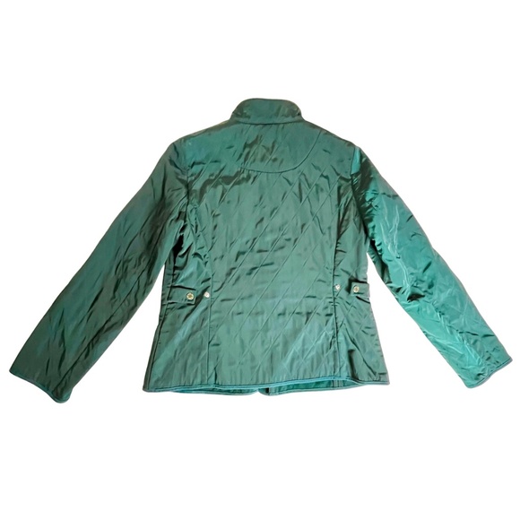 Talbot's Green Quilted Safari Jacket Fleece Lined Lightweight Gorpcore Preppy - Picture 6 of 11